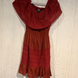Naoo Nation Ak Outfitters Rust colored Boho  Tiered Flounce Dress Size medium